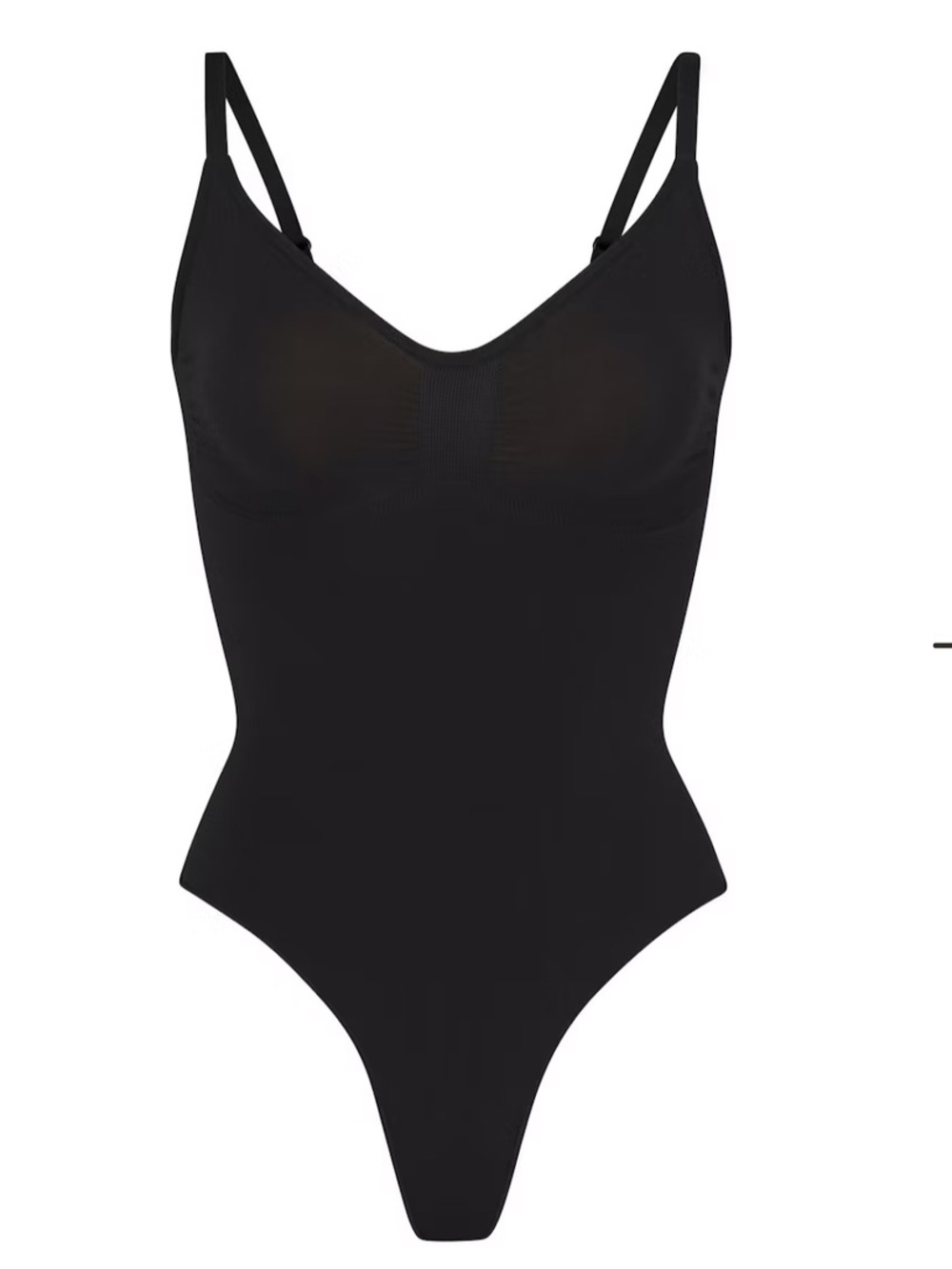 SKIMS Black Seamless High-Cut Bodysuit